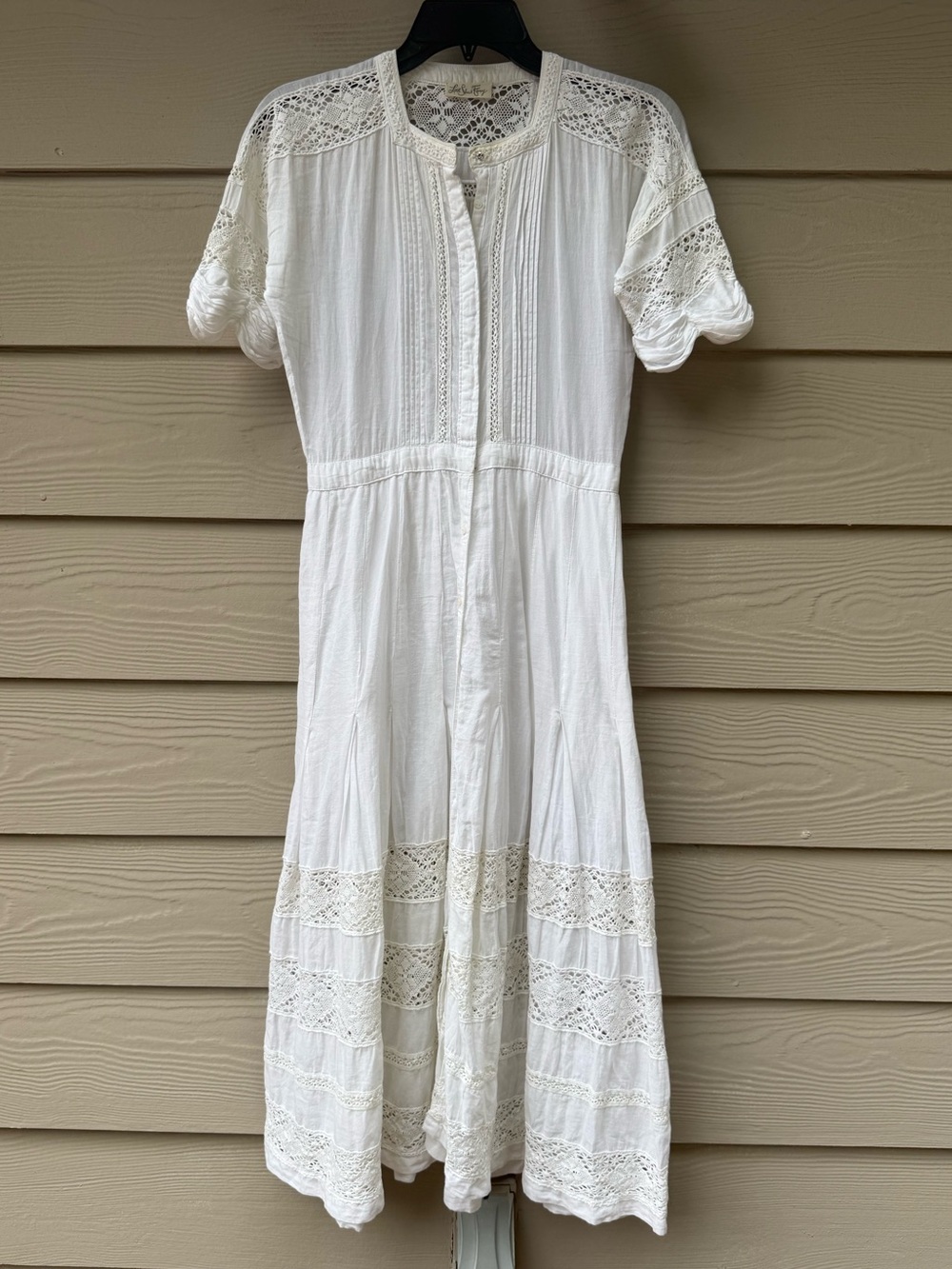 LoveShackFancy Edie Voile Lace Trim Button Front Maxi Dress - Picture 11 of 16